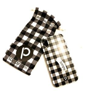 iPhone X/Xs black & white buffalo plaid Loopy case